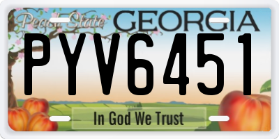 GA license plate PYV6451