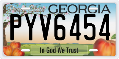 GA license plate PYV6454