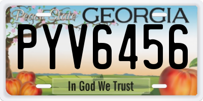 GA license plate PYV6456