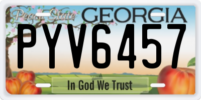 GA license plate PYV6457