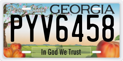 GA license plate PYV6458