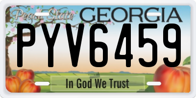 GA license plate PYV6459