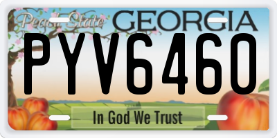 GA license plate PYV6460