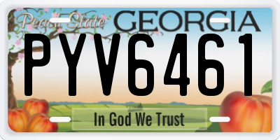 GA license plate PYV6461
