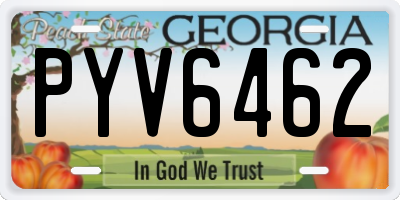 GA license plate PYV6462