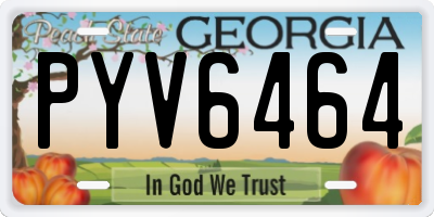GA license plate PYV6464