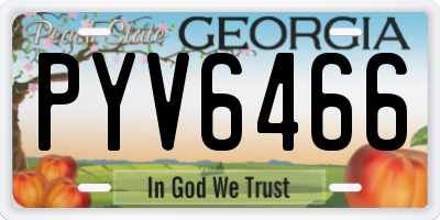 GA license plate PYV6466