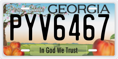GA license plate PYV6467