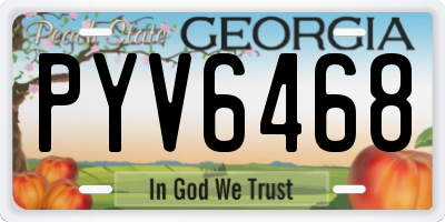 GA license plate PYV6468