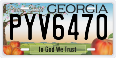 GA license plate PYV6470