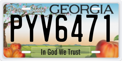 GA license plate PYV6471