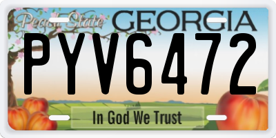 GA license plate PYV6472