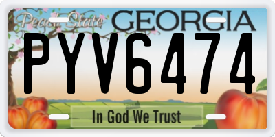 GA license plate PYV6474