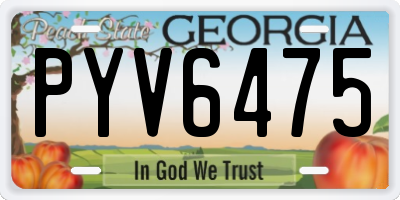 GA license plate PYV6475