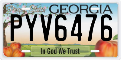 GA license plate PYV6476