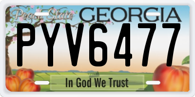 GA license plate PYV6477