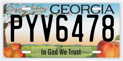 GA license plate PYV6478