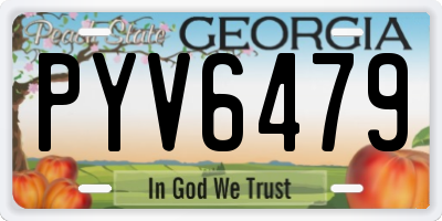 GA license plate PYV6479