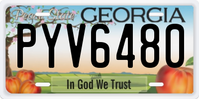 GA license plate PYV6480