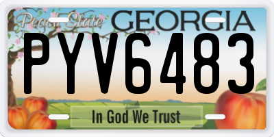 GA license plate PYV6483