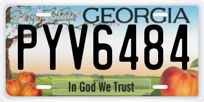 GA license plate PYV6484