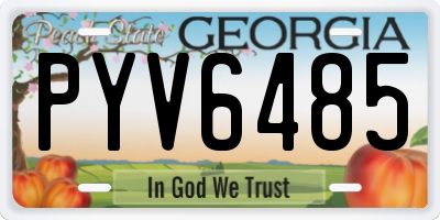 GA license plate PYV6485