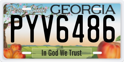 GA license plate PYV6486