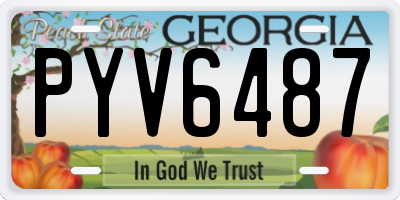 GA license plate PYV6487