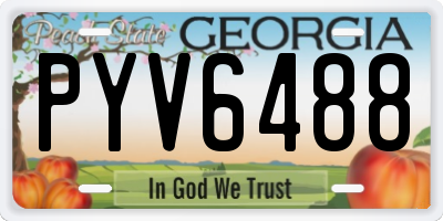 GA license plate PYV6488