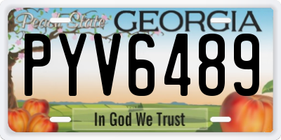 GA license plate PYV6489