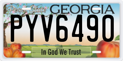 GA license plate PYV6490