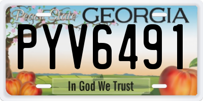 GA license plate PYV6491