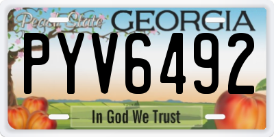 GA license plate PYV6492