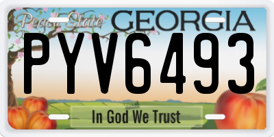 GA license plate PYV6493