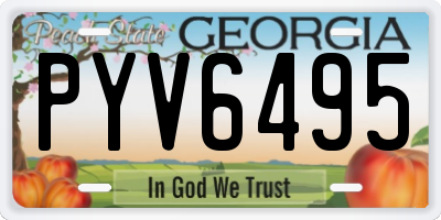 GA license plate PYV6495
