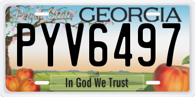 GA license plate PYV6497