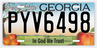 GA license plate PYV6498