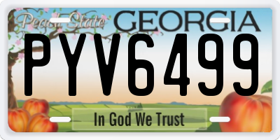 GA license plate PYV6499