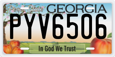 GA license plate PYV6506