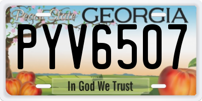 GA license plate PYV6507