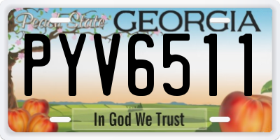 GA license plate PYV6511