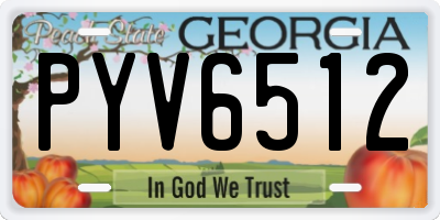 GA license plate PYV6512