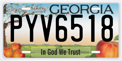 GA license plate PYV6518
