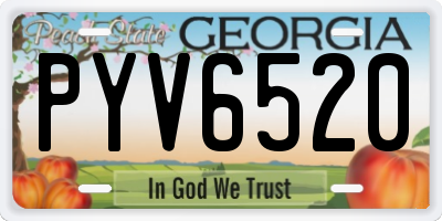 GA license plate PYV6520