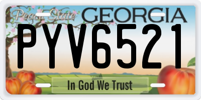 GA license plate PYV6521