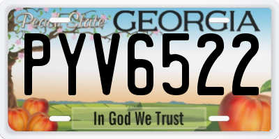 GA license plate PYV6522