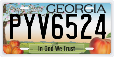 GA license plate PYV6524