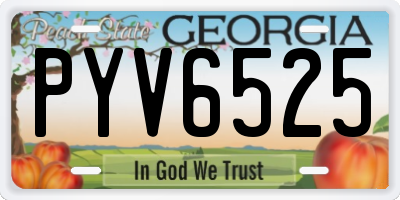 GA license plate PYV6525