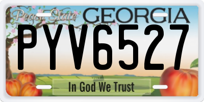 GA license plate PYV6527