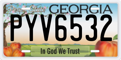 GA license plate PYV6532
